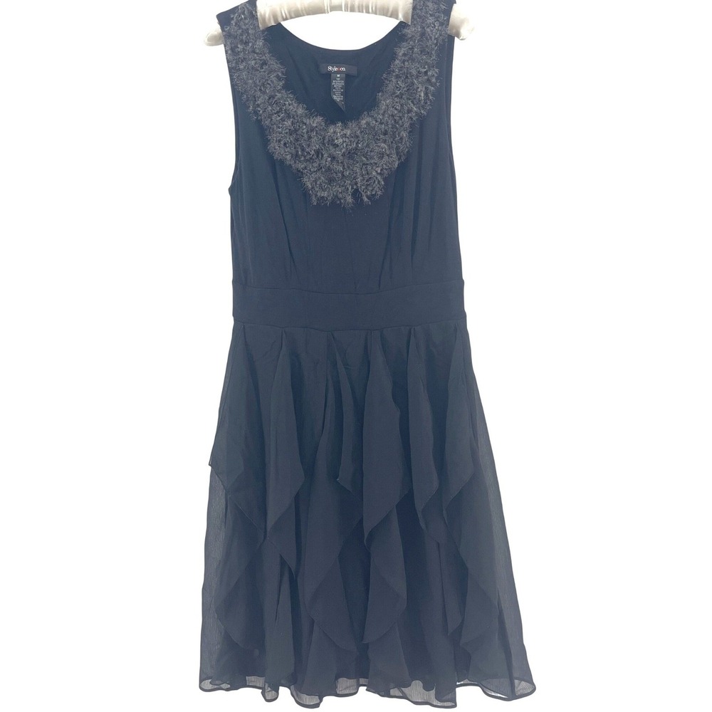 Handkerchief Hem Dress Women‎ M Black Sleeveless Goth Grunge Witchy Avant Garde